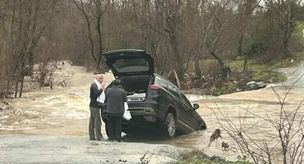 Heavy rain was effective in Çanakkale; 1 village road was closed, and 1 car was swept away by water.