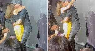 The moment that marked the concert! She locked lips with a female fan.