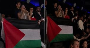 A Palestinian flag was unfurled during Israel's performance at Eurovision.