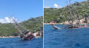 A tour boat carrying 110 passengers sank in Marmaris.