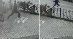 He responded to the attacker who shot him in the foot by throwing a stone.