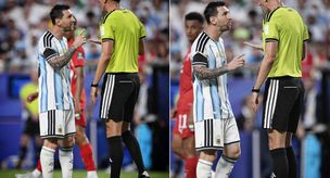 Messi set the Portuguese referee straight: Speak to me with respect.