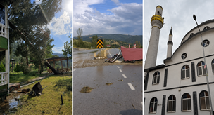The storm devastated Amasya: roofs of 41 houses blew off, the mosque's minaret collapsed.