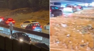 في كارتال، أغلق الطين الذي جرفته مياه الفيضان مسارًا واحدًا في الطريق الرابط بـ TEM.