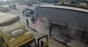 لحظات مليئة بالرعب في المنطقة الصناعية في قونية! الحرفي نجا من الموت