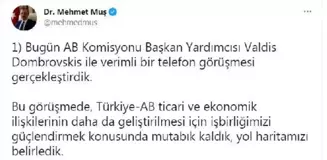 Son dakika haberleri! Bakan Muş, AB Komisyonu Başkan Yardımcısı ile görüştü