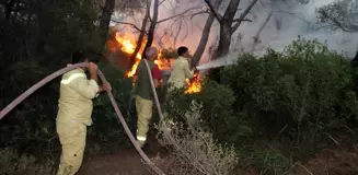 Foça'daki yangının etrafı çevrildi