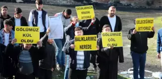 MAHALLELİDEN 'GÖLET KURUTULDU' EYLEMİ