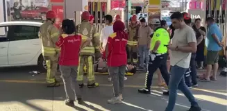 İstanbul'da akaryakıt istasyonunda dehşet anları kamerada