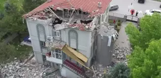 Fırtınada Minaresi Yıkılan Cami Görüntülendi