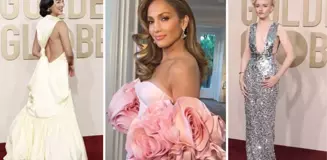 Altın Küre Ödül töreninde şıklıkları ile göz kamaştırdılar! Jennifer Lopez rakiplerini gölgede bıraktı