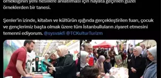 Emine Erdoğan, Şule Yüksel Şenler Vakfı Kitap ve Kültür Günleri'ni övdü