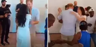 Meghan Markle ve Prens Harry, Kolombiya'da salsa dansı yaptıkları sırada tutkulu bir şekilde öpüştü