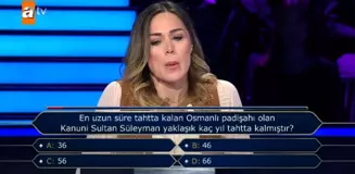 En uzun süre tahtta kalan Osmanlı padişahı olan Kanuni Sultan Süleyman yaklaşık kaç yıl tahtta kalmıştır?