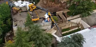 Üsküdar'daki Kaçak Villa İnşaatı Havadadan Görüntülendi