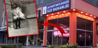 Beylikdüzü'nde AK Parti binasına kaldırım taşıyla saldırı