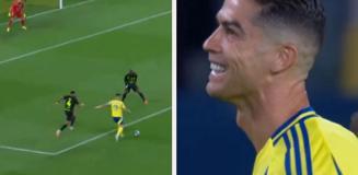 Ronaldo öyle bir şut attı ki kendisi bile güldü