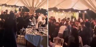 Mezuniyet balosunda tekme ve yumruklar havada uçuştu