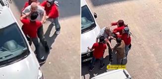 Hırsızlık yaptığı iddia edilen yaşlı adam kaçmasın diye her şeyi yaptılar