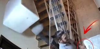 Beyaz eşya getirdikleri apartmandan terlik çalıp gittiler