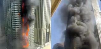 Dubai'de 67 katlı gökdelende yangın