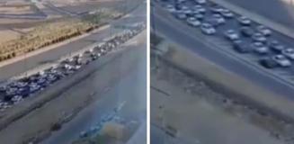 İsrail saldırıları sonrası Tahran'da araç kuyrukları oluştu! Trafik durma noktasına geldi