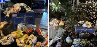 Buca'da belediye işçileri greve gitti, ilçede çöp yığınları oluştu