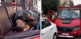 Safari aracını kullanırken baygınlık geçirdi, park halindeki arabalara çarptı