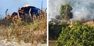 Tekirdağ'da anız yangını büyüdü