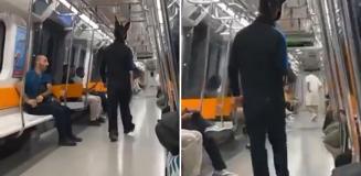 Metroda tüfekle gezen tavşan kostümlü şüphelinin ifadesi ortaya çıktı