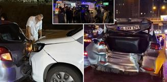 Eyüpsultan'da 16 araç birbirine girdi, yaralılar var