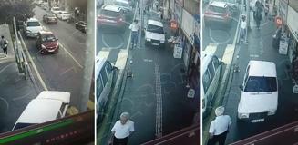 Yolu bıraktı, kaldırımdan ilerledi
