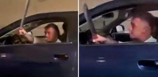 Trafikte döner bıçağıyla tehditler savurdu