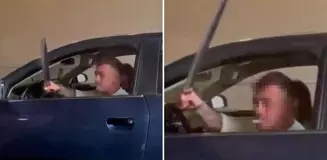 Camdan kılıç savurup trafikte terör estirdi