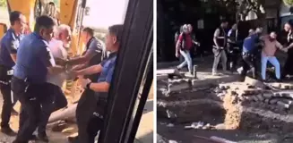 Bursa'da kafeterya yıkımında ortalık karıştı: 1 polis yaralı, 3 gözaltı