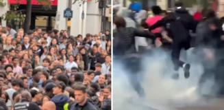 3000 kişinin katıldığı ücretsiz tavuk etkinliği kaosa dönüştü, polis biber gazı ile müdahale etti