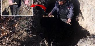 Define avcıları tarihi mezarlığı talan edip, kemikleri çıkarmış