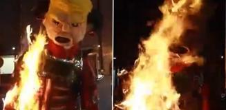 Guatemala'da 'Şeytan Ateşi' Festivali'nde Trump kuklaları yakıldı Guatemala'da 'Şeytan Ateşi' Festivali'nde Trump kuklaları yakıldı