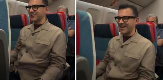 Özkan Öztürk, uçak yolculuğu sırasında spikerlik yaptı Özkan Öztürk, uçak yolculuğu sırasında spikerlik yaptı