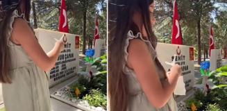 Şehit kızının mezardaki babasına sorduğu soru kahretti Şehit kızının mezardaki babasına sorduğu soru kahretti