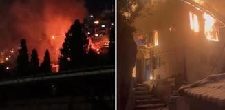 Bursa'da 2 katlı evde çıkan yangın metruk 2 binaya sıçradı