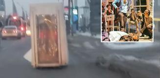 Trafikte şaşkına çeviren manzara! Akıllara ünlü filmdeki sahne geldi