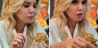 Gülben Ergen yemek yerken böyle kendinden geçti