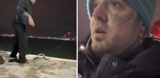 Sosyal medyada canlı yayın yaparken denize atlayan kadını kurtardı