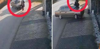 Ünye'de otomobilin çarptığı kişi havaya savruldu