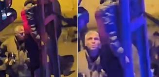 İstanbul'un göbeğinde kendini direğe astı