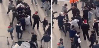 Alışveriş merkezinde tekme tokat kavga ettiler