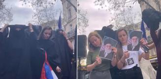 Parisli kadınlar İranlı hemcinsleri için soyundu