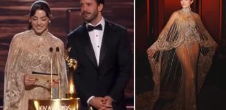 Hande Erçel Suudi Arabistan'daki ödül töreninde Arapça konuştu