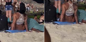 Plajda çocukların önünde uygunsuz görüntüler